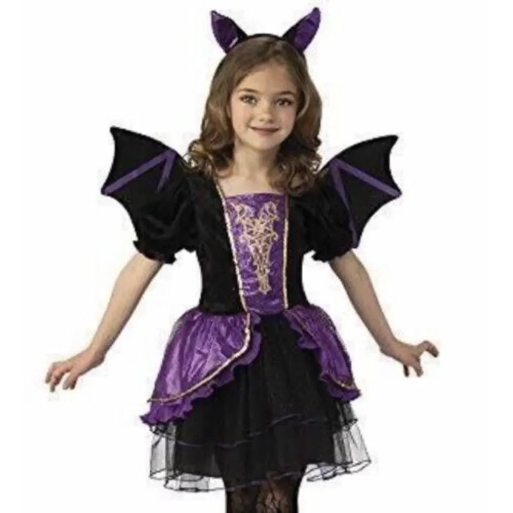 Rubie's Opus Pretty Bat Girl's L (12-14)‎ COSTUME Dress Wings Headband Halloween